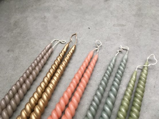 Kaars Swirl - Per 2 - Rustik Lys - Goud - Afbeelding 2