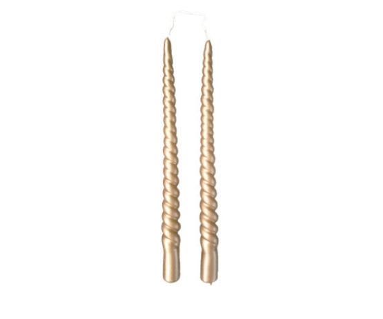 Kaars Swirl - Per 2 - Rustik Lys - Goud
