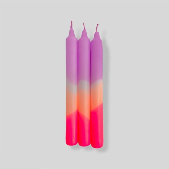 Neon Kaarsen - Set van 3 - Plum Mousse - Pink Stories