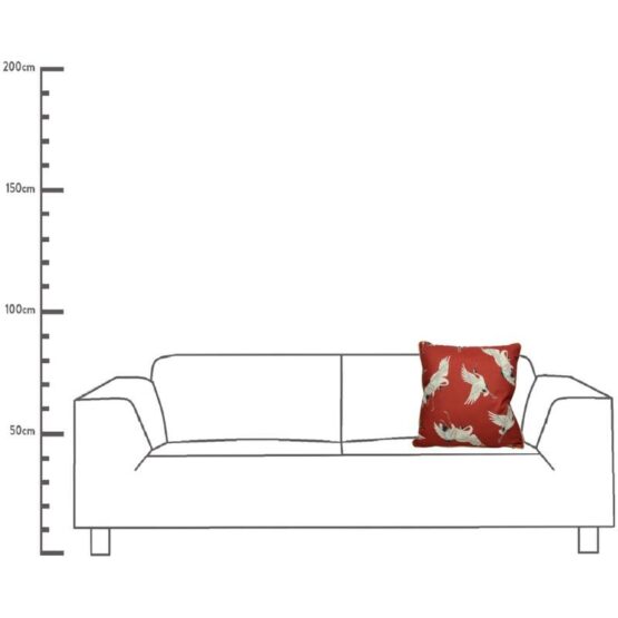 Kersten - Kussen Kraanvogel rood - 45x45 - Afbeelding 3