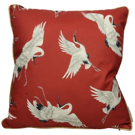 Kersten - Kussen Kraanvogel rood - 45x45