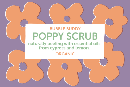 Biologische Poppy Scrubzeep - Bubble Buddy - Foekje Fleur