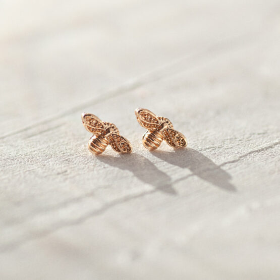 timi of sweden goldplated bijtje bee mini oorbellen stud lievelings