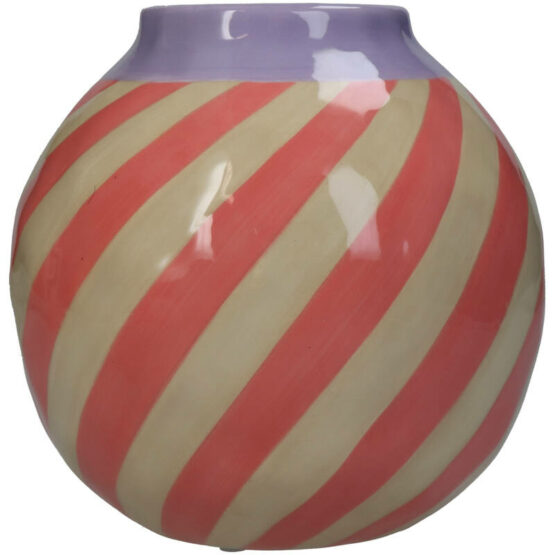 Kersten - Vaas Stripe Pink/lilac - 16cm hoog