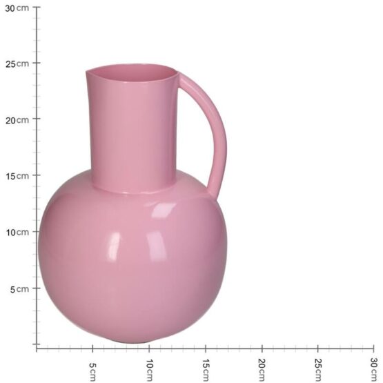 Kersten - Hoge vaas Roze - 25cm - Metaal - Afbeelding 2