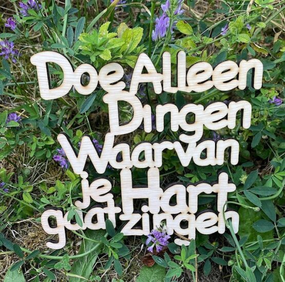 Out of the box - Quote - Doe alleen dingen waar je hart van gaat zingen