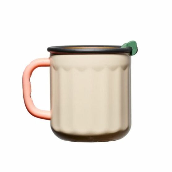 Bioloco - Thermobeker - Explorer cup - Creme/Oranje - 450ml