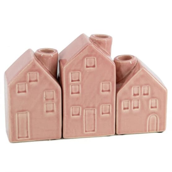 Kandelaar Huisje - L - Roze - 9x6x16cm - Afbeelding 2