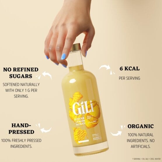 Gili - Concentraat - Gember, Lemon & Honing - BIO - 500ml - Afbeelding 2