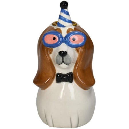 Kandelaar Hond met strikje - keramiek
