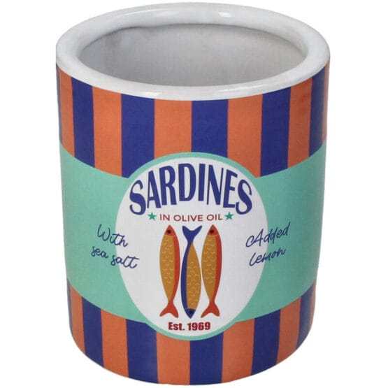 Bloempot Sardines - Blauw/Oranje - medium