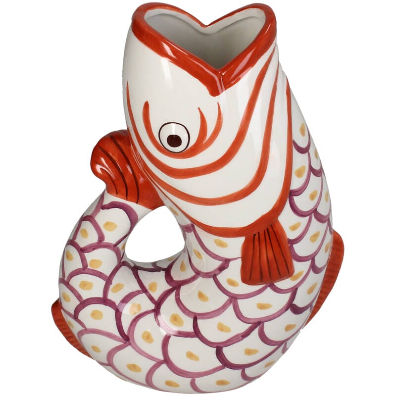 Kersten - Vaas Vis - Groot - Wit/Rood