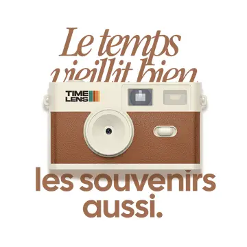 TimeLens - Oldskool Camera met USB-C - Bruin/Creme