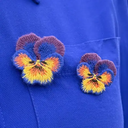 Botanopia - Broche Geborduurd - Set van 2 Viooltjes