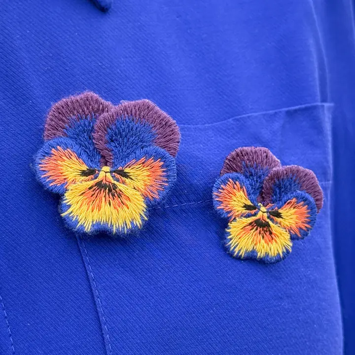 Botanopia - Broche Geborduurd - Set van 2 Viooltjes