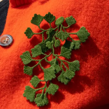 Botanopia - Broche Geborduurd - Varen/Fern