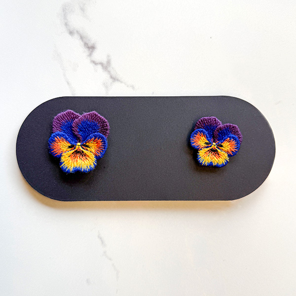 Botanopia - Broche Geborduurd - Set van 2 Viooltjes - Afbeelding 3