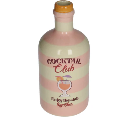 Vaas - Pink Cocktail Fles - keramiek