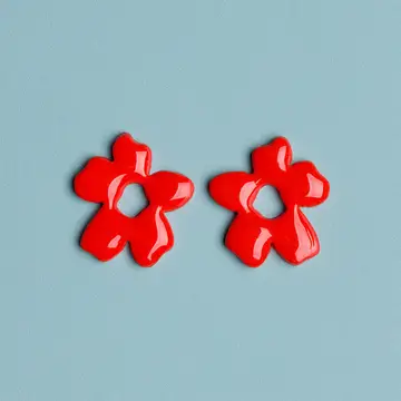 Depeapa - Ultra Lichtgewicht Oorbellen - Flower Rood