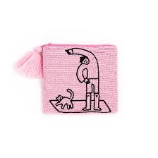 Helio Ferretti - Beaded Clutch/Pouch - Cat Lover - Medium