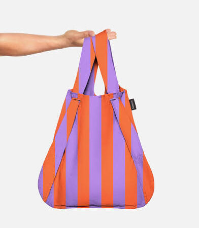 Notabag - Draagtas/Backpack - Red/Purple Stripes