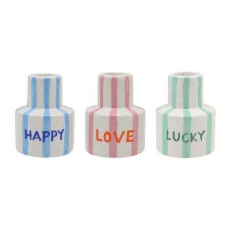 Qué Rico - Kandelaartje Happy/Love/Lucky - Lievelings