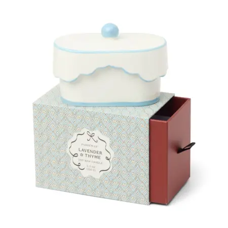 Paddywax - Kaars - Porseleinen Trinket Box - Blauwe Accenten
