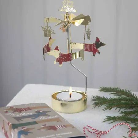 Pluto Design - Theelicht Carrousel/Spinner - Jolly Dogs