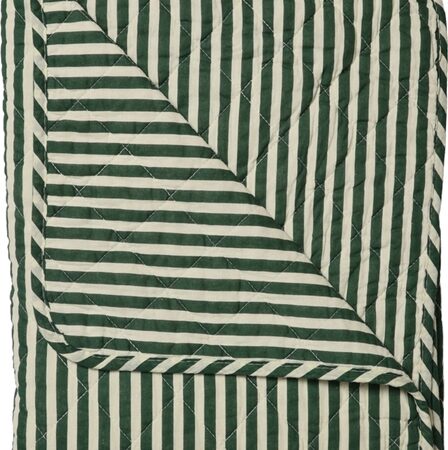 Au Maison - Quilt - 140x180 - Groen/Wit Stripes