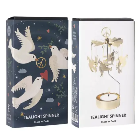 Pluto Design - Theelicht Carrousel/Spinner - Peace on earth