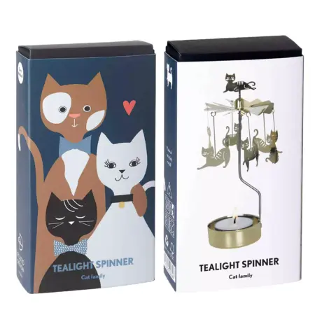 Pluto Design - Theelicht Carrousel/Spinner - Cat Family