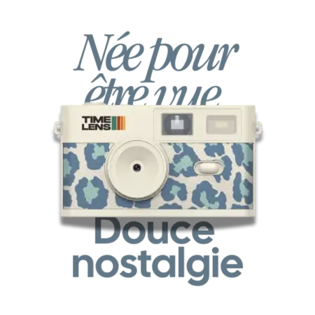 TimeLens - Oldskool Camera met USB-C - Cream Sky Leopard