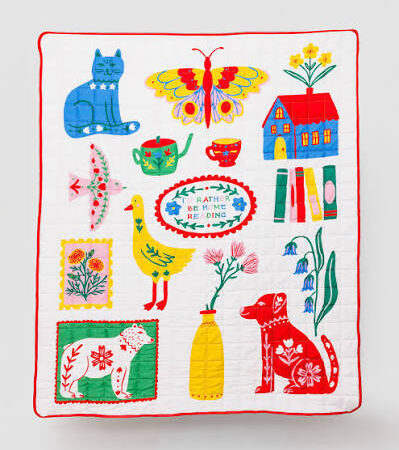 Ban.do - Quilted Plaid - I'd rather be home reading - Dieren