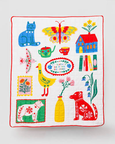 Ban.do - Quilted Plaid - I'd rather be home reading - Dieren