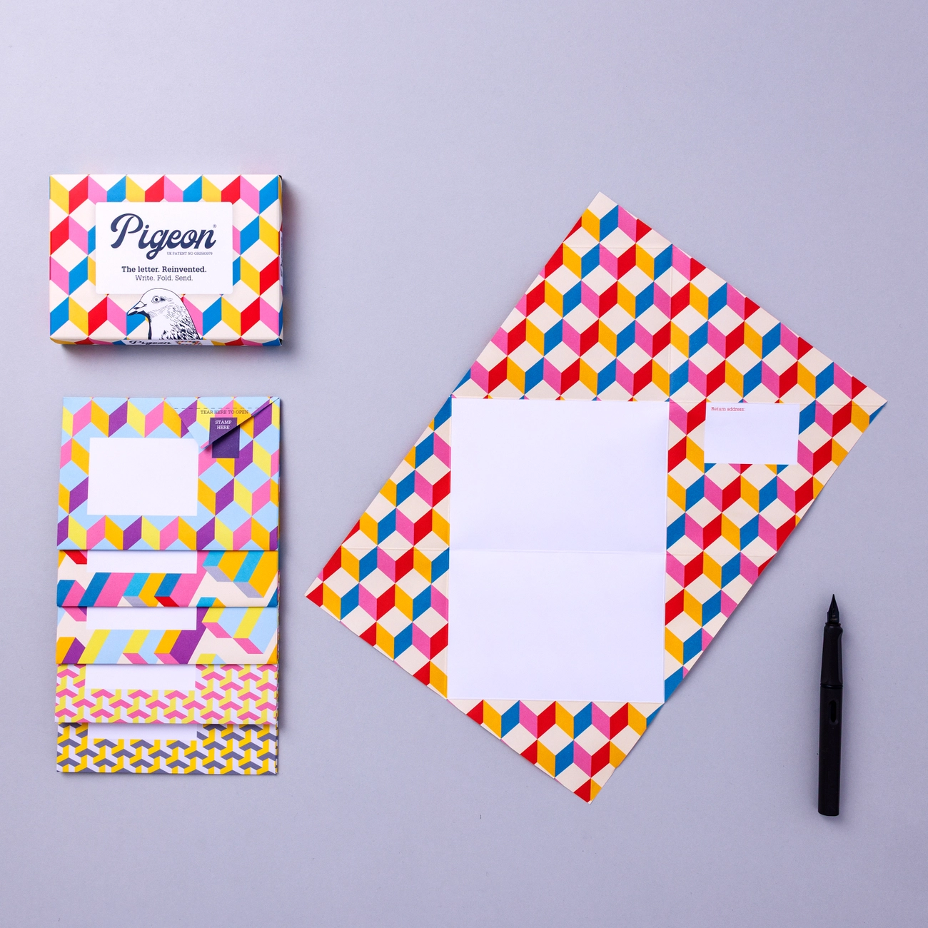 Pigeon Posted - Briefpapier - Write, Fold, Send - Geometric - Afbeelding 2